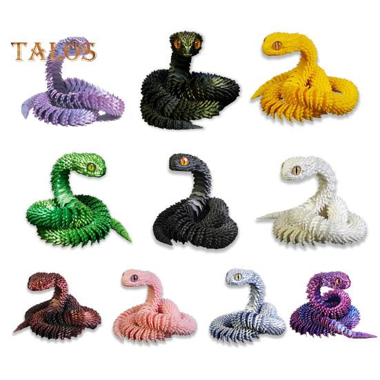 3D-gedruckte Schlangenfigur, bewegliche Gelenke, Schlangenfigur, artikuliertes Tiermodell, Spielzeug, Home-Office, Bücherregal, Desktop-Dekoration, Ornament