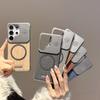 For Magsafe Hard PC+Wood Grain PU Leather Phone Case For Samsung S26 Ultra S24 S22 S23 S25 Ultra Plus FE A57 A56 A55 A37 A36 A35
