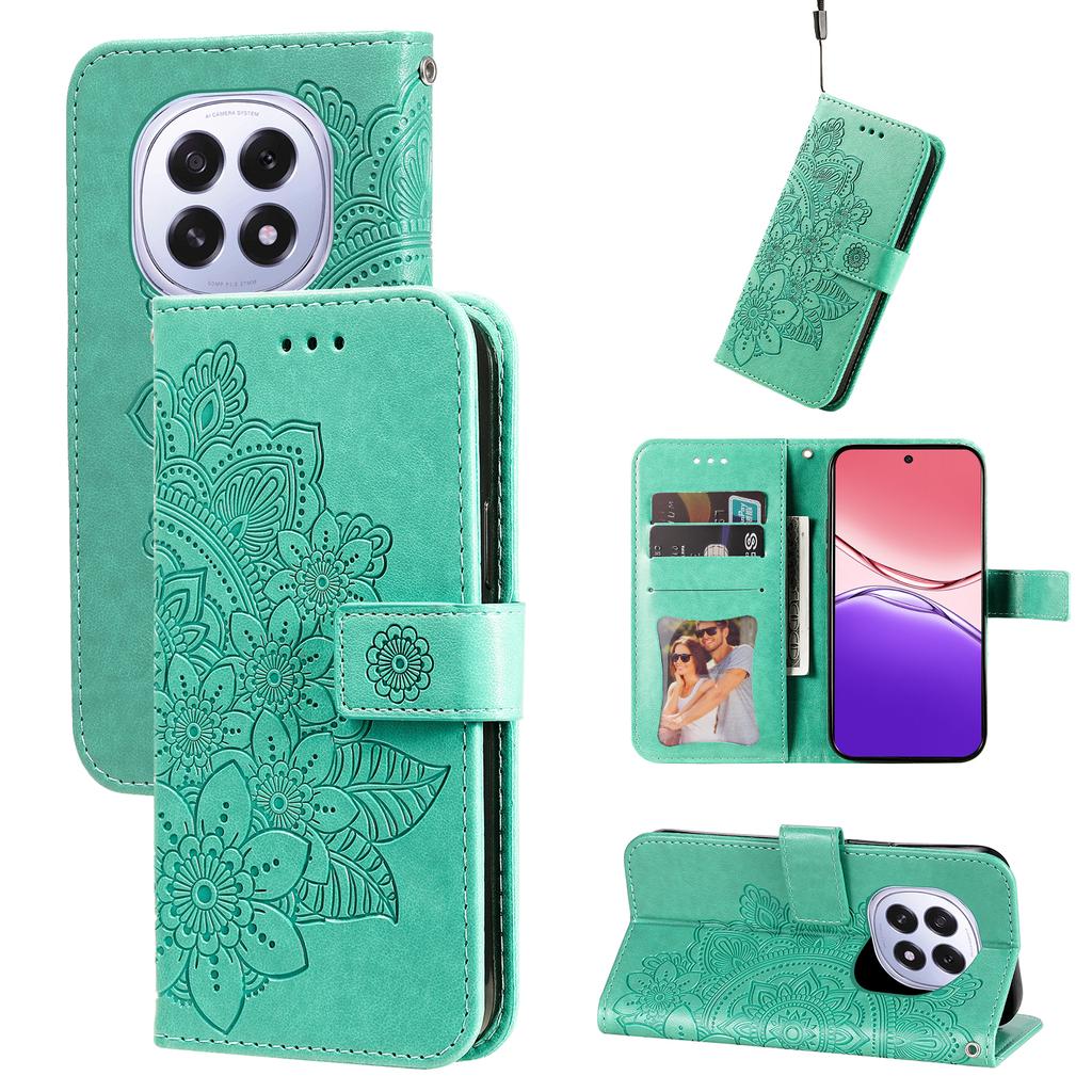 Für Oppo A5 5G/Oppo F29 5G Hülle Blumenmuster PU-Leder Brieftasche Ständer Handyhülle