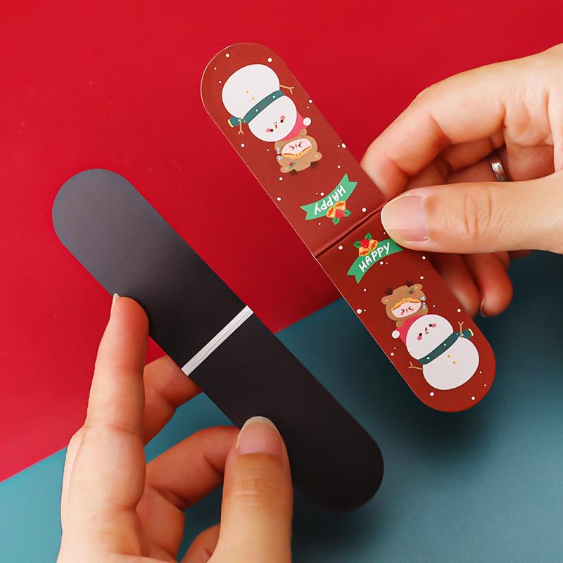 Exquisite Cartoon Christmas Magnetic Bookmarks: Cute, Creative Page Clips - Perfect Small Gifts & Student Stationery