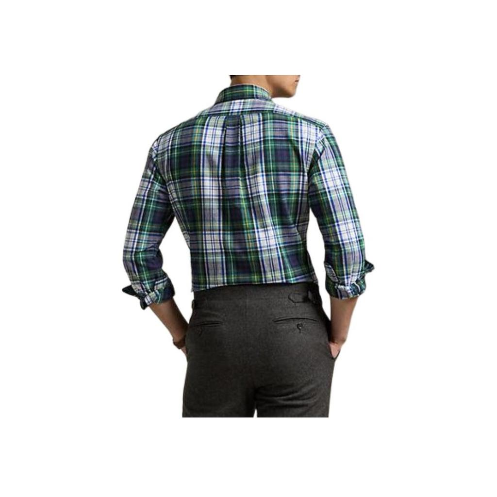 Polo Ralph Lauren Plaid Print Button-Down Collar Long Sleeve Shirt Men Shirts Green MNPOWOV16823861100
