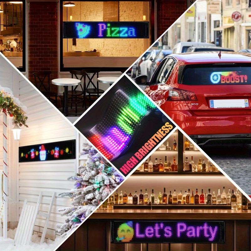 Car LED Matrix Pixel Display Screen APP Control Programmable RGB Scrolling Text Board Flexible Advertising Sign for Store Decor