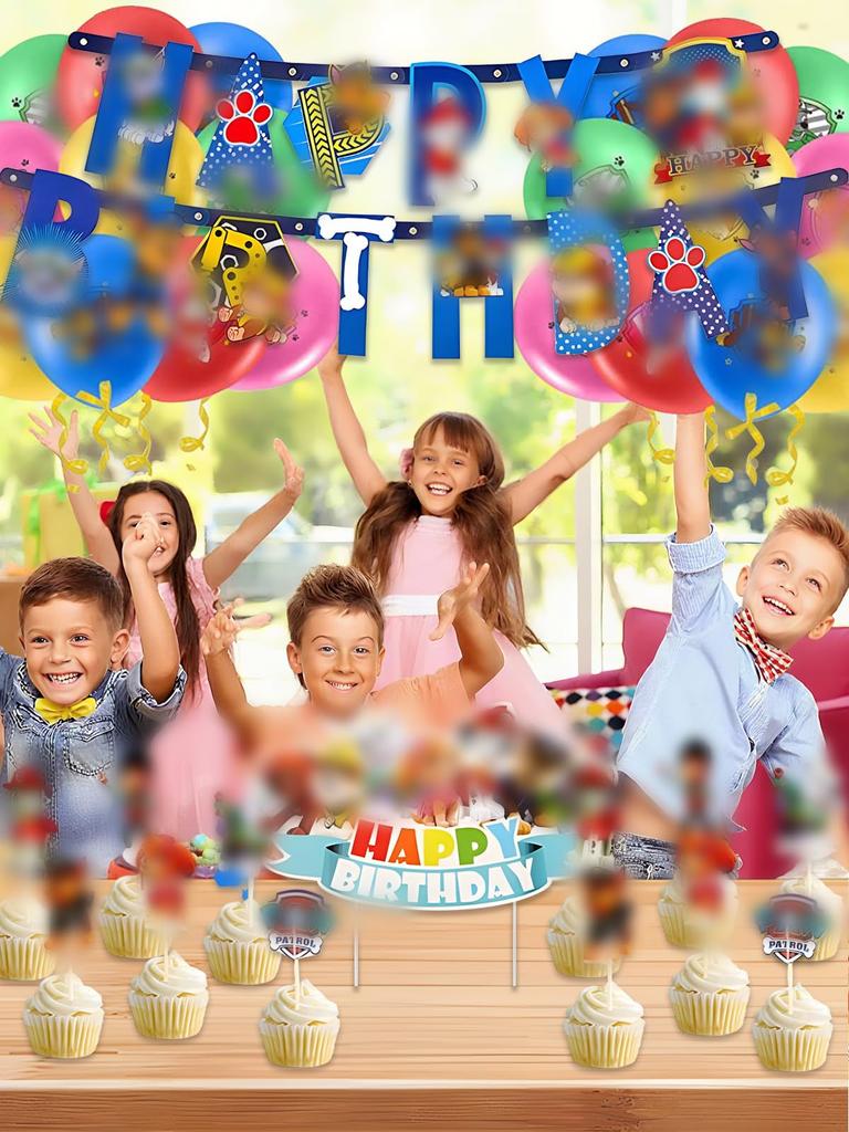 Salywin Birthday Decoration Balloon Set 4 Years Old Kids Happy Birthday Cake Topper Girl Boy 53 Pieces Party Supplies