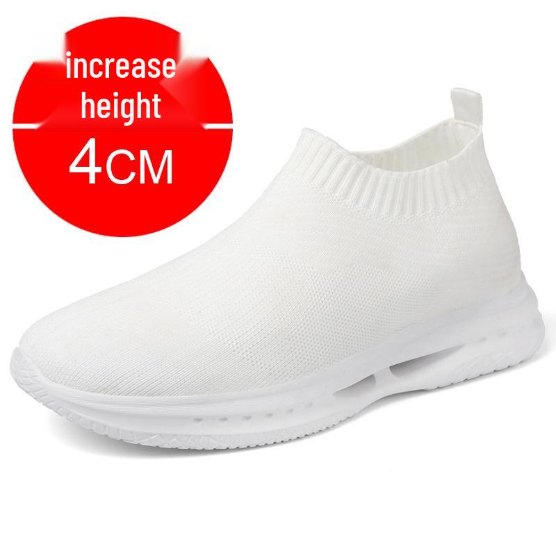 Men s Flyknit Mesh Height-Increasing Running Shoes (8CM Lift) - Lightweight Invisible Design for Summer 39