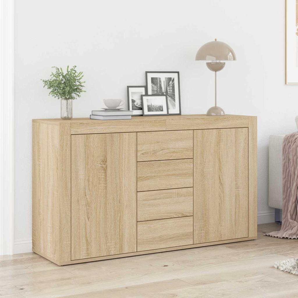 Sideboard in Sonoma Oak Finish 120 x 36 x 69 cm Particleboard