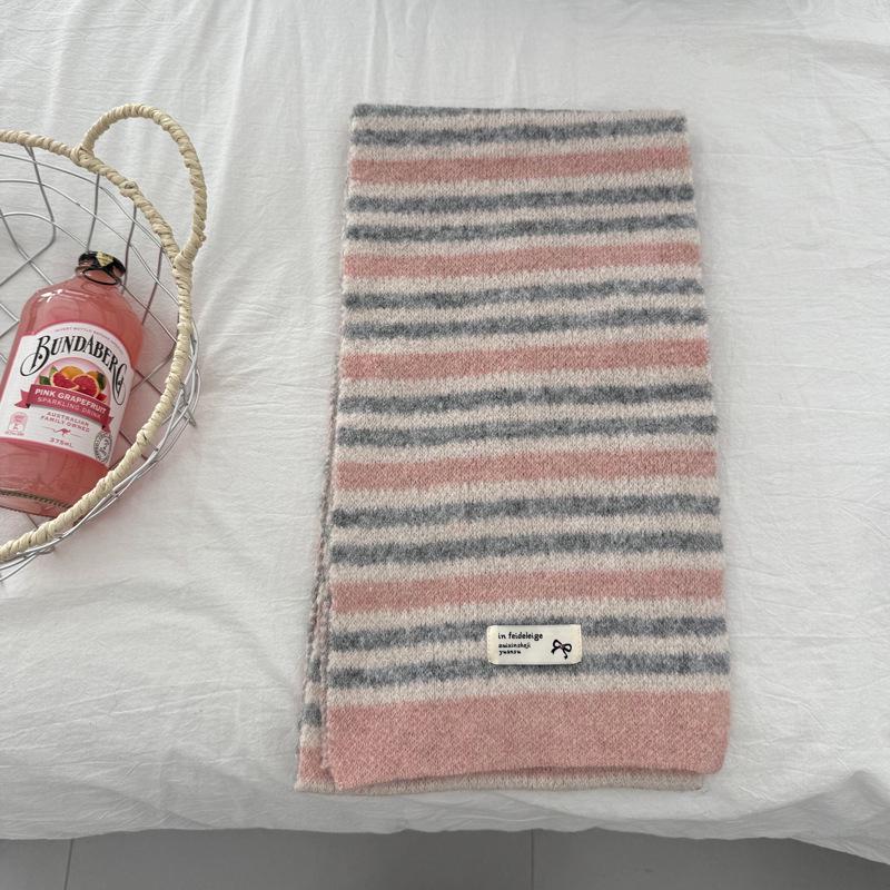 Colorful Striped Korean Style Scarf: Warm, Windproof Autumn & Winter Accessory for Students