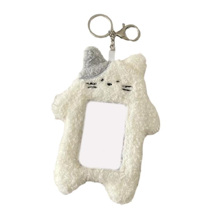 Cartoon Plush Card Holder Card Protector Card Sleeves Keychain Backpacks Decoration for Photocard Business Card Bus Card
