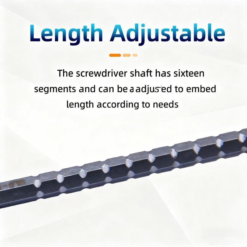 13-teiliges umfassendes Schraubendreher-Bit-Set, ausziehbare Längenverstellung von 15 cm bis 25 cm für Möbelmontage und -wartung
