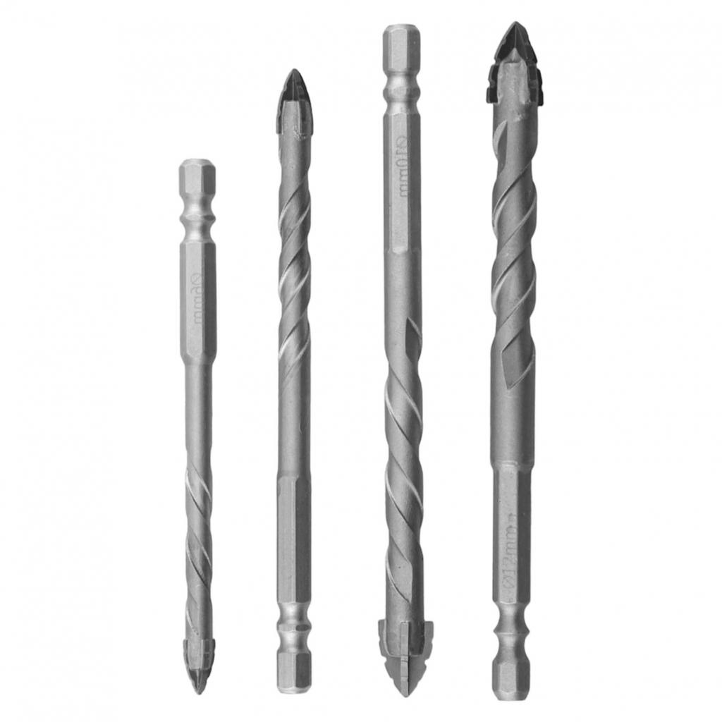 4pcs Tungsten Steel Alloy Drill Bits for Glass and Tile Applications
