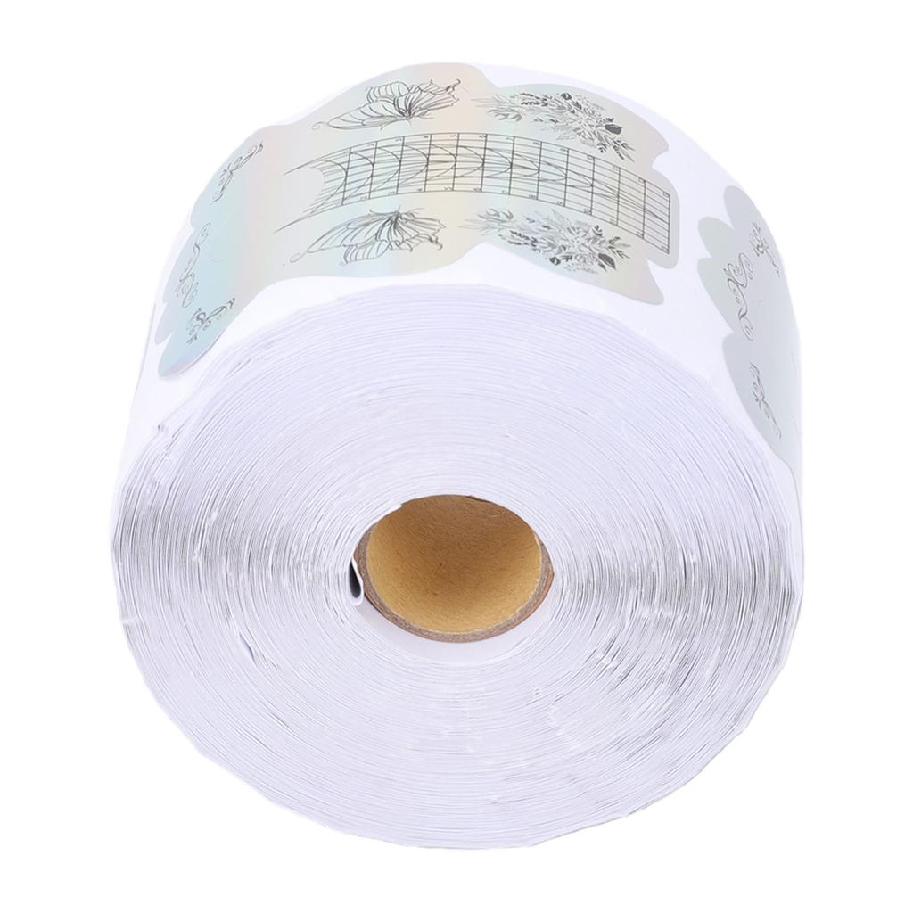 300 Pcs Nail Forms Length Self Adhesive Nail Extension Stickers Holographic with Clear Alignment Lines