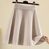 Skater Skirt Solid Color High Waist Women A-Line Skirt Large Hem Design Autumn Winter Mini Skirt Daily Wear