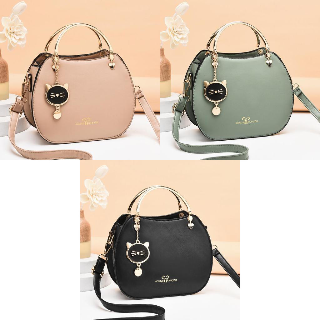 Fashionable Shell Bag For Ladies Korean Style Sweet And Fresh Shoulder Bag With Cat Pattern