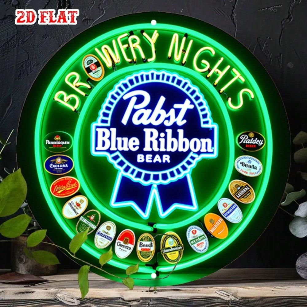 20cm Retro Neon Style Beer Sign Vintage Aluminum Wall Decor Bar Home