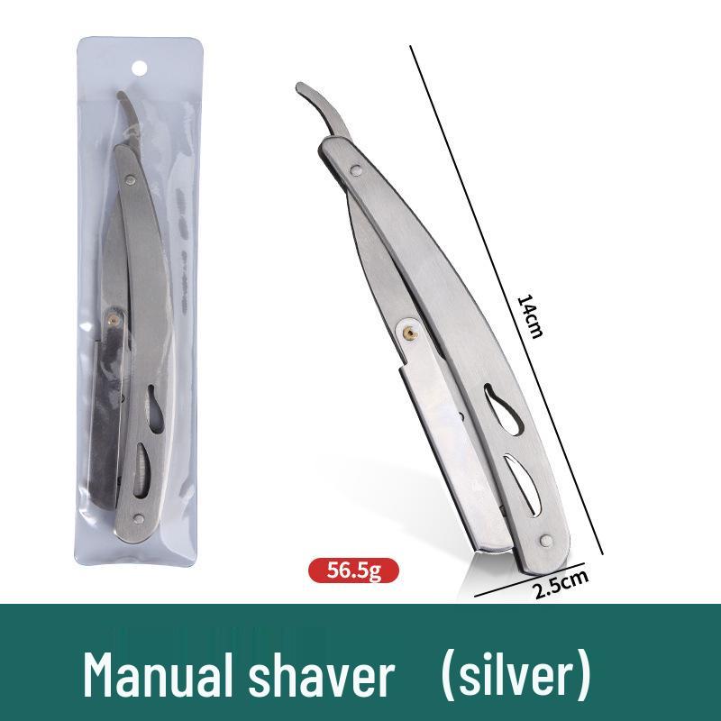 Stainless Steel Folding Razor: Men's Portable Eyebrow Trimmer & Face Shaver.