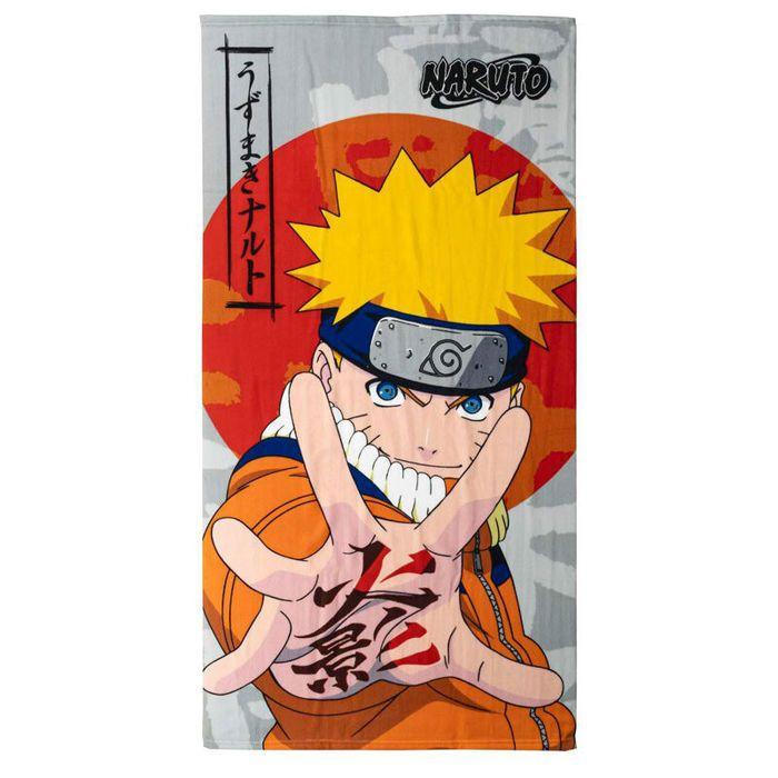Serviette - Educa Borras - Naruto Shippuden - Microfibre - Orange/Gris - Lavable en machine grigio