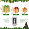 Luminous Bow Christmas Gift Box 3PCS Set for Lighted Up Christmas Tree Indoor Outdoor Holiday Party Decor