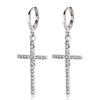 Retro Geometric Diamond-set Cross Earrings Women's Niche Light Luxury High-end Gourmet Earrings