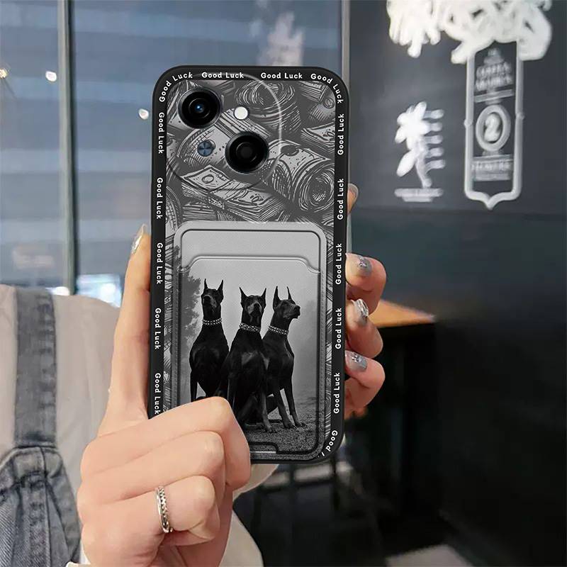 Schutzhülle Modisches Design für Tecno POP9 4G/Spark GO 1/KL4 Niedliches TPU Kartenfach Kartenhülle Stoßfest Cartoon