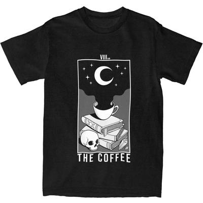 Die Kaffeeliebhaber T-Shirts Bekleidung für Männer Frauen Reine Baumwolle Freizeit Okkult Tarot Gothic T-Shirt Kleidung Neuankömmling