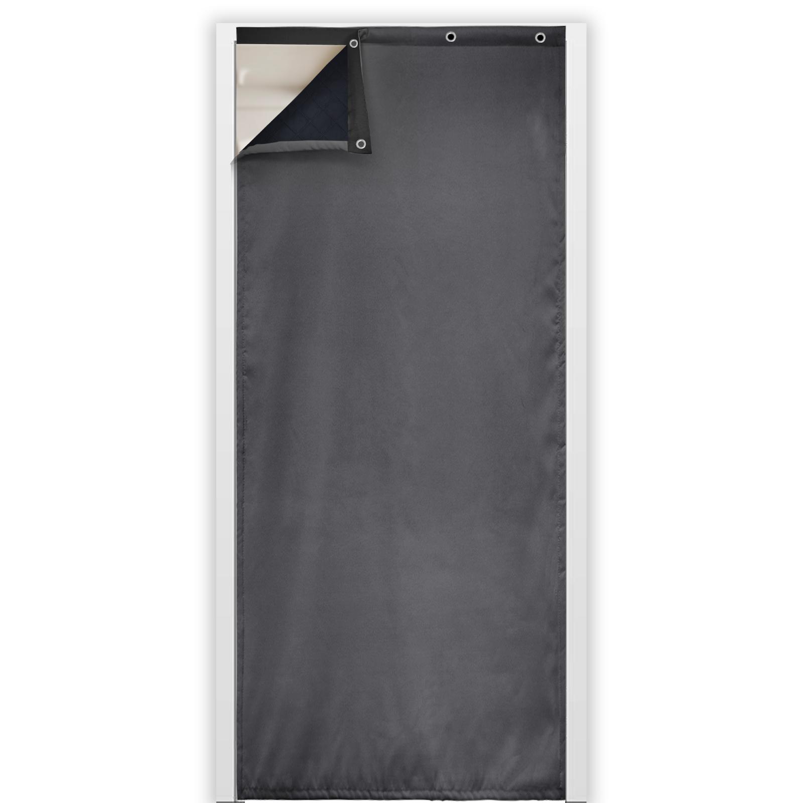 

Водонепроницаемые стеганые шторы на дверь, самоклеящиеся термоизоляционные шторы на окна для гостиной, спальни, ветрозащитные панели 82x204cm серый