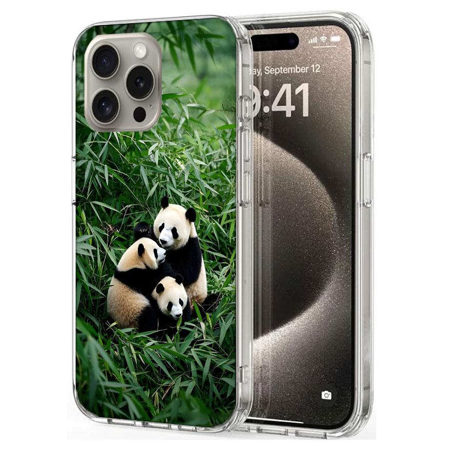 Panda Baby, Giant Panda Family Cases Phone Case For Iphone 17E 16E 17 Air 16 Pro Max 15 Pro 14 Plus 11 13 12 Mini Cover Cases Co