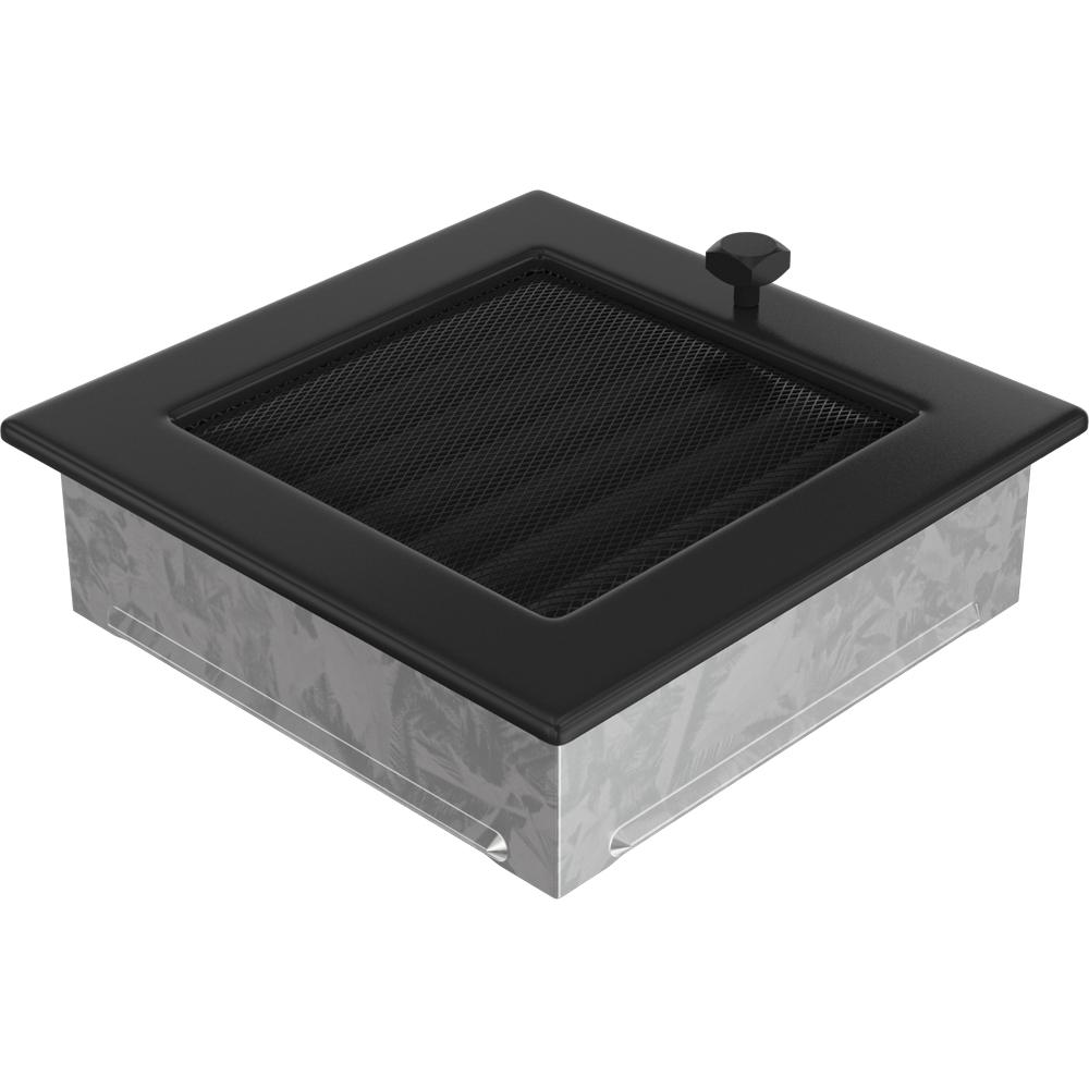 Ventilasjonsdeksel 17x17 sort med persienner