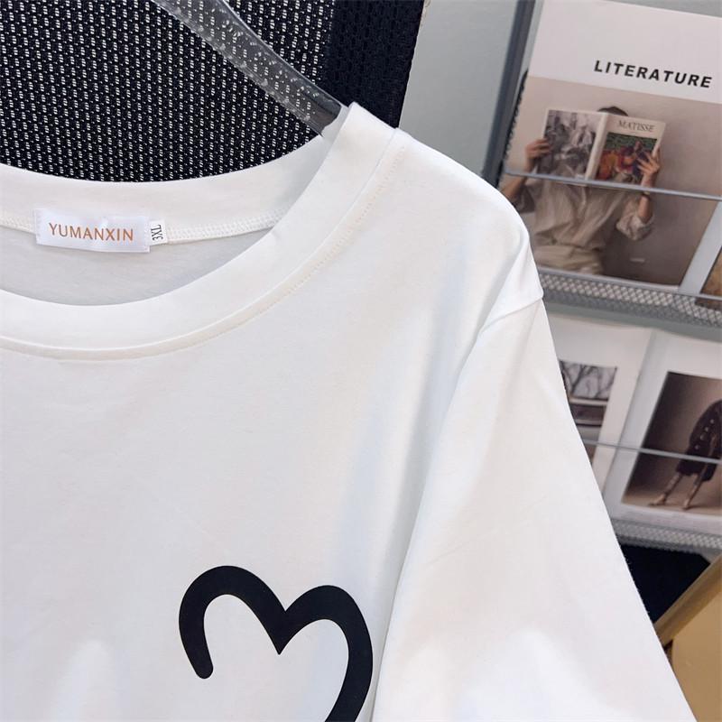 Plus Size Loose Mid-Length Short-Sleeve Women's T-Shirt (200/300/350 Jin)