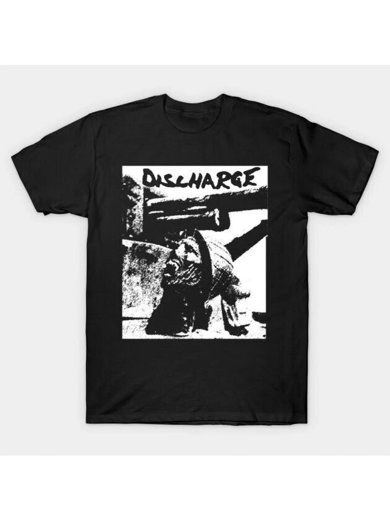 Men S Graphic Tee from The 70S Hardcore Punk - Featuring a Black And White DISCHARGE Design S