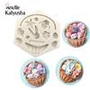 Forest Animal Flower Basket Silicone Mold DIY Cake Baking Decoration Chocolate Mold Easter Flower Basket Rabbit Silicone Mold