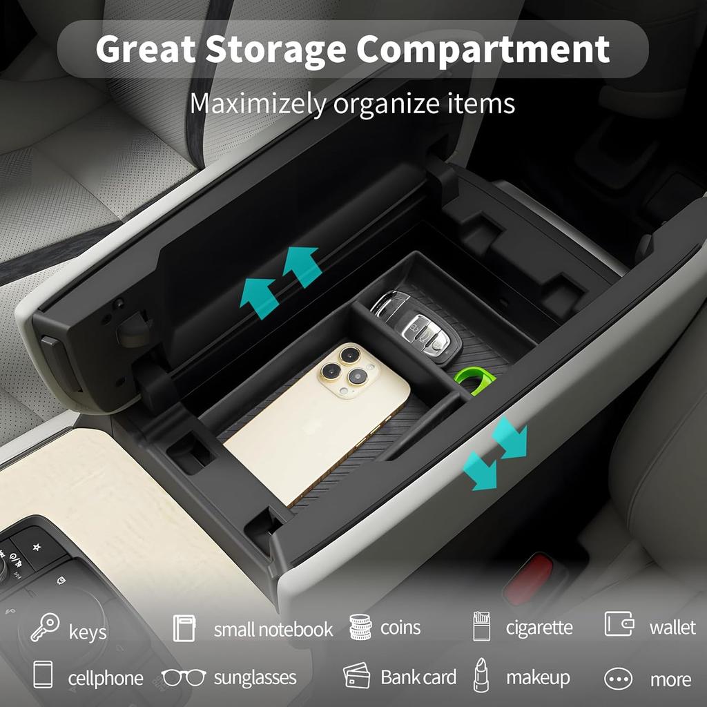 CDEFG für 2024 2025 2026 Mazda CX-90 CX-70 Mittelkonsolen-Organizer-Schale für 2024 2025 2026 Mazda CX-90 CX-70 Mittelkonsolen-Armlehnen-Aufbewahrungsbox 2024