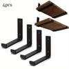4pcs Stainless Steel DIY Open Shelving Decorative Corner Brace Angle Bracket Shelf Bracket Desk Support Furniture Connector