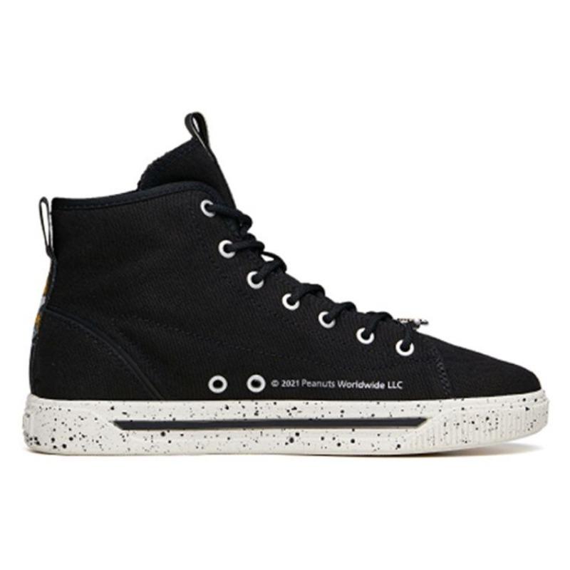 Anta Snoopy X Zapatillas de Skate Lona Caña Alta Zapatillas Mujer Negro 922138604-2