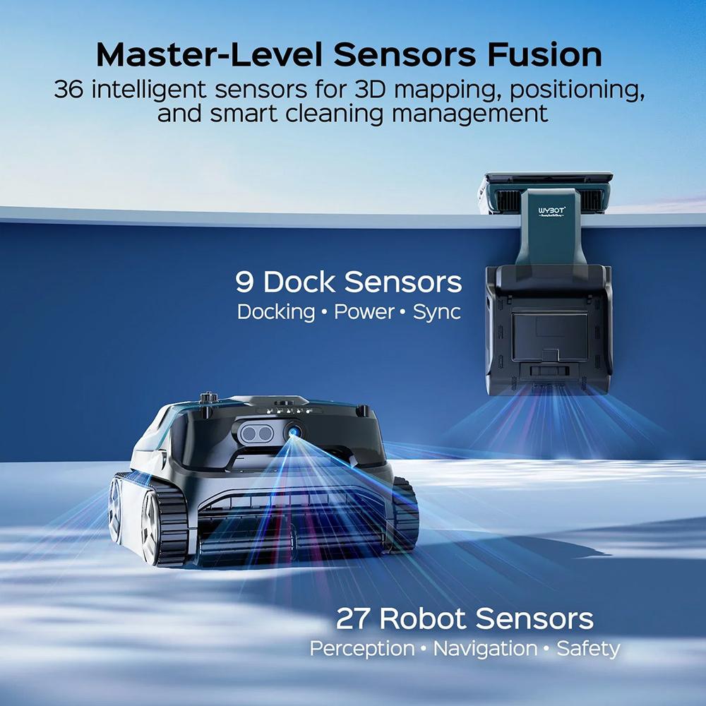 WYBOT S3 Cordless Robotic Pool Cleaner, 3D Mapping & Smart Navigation
