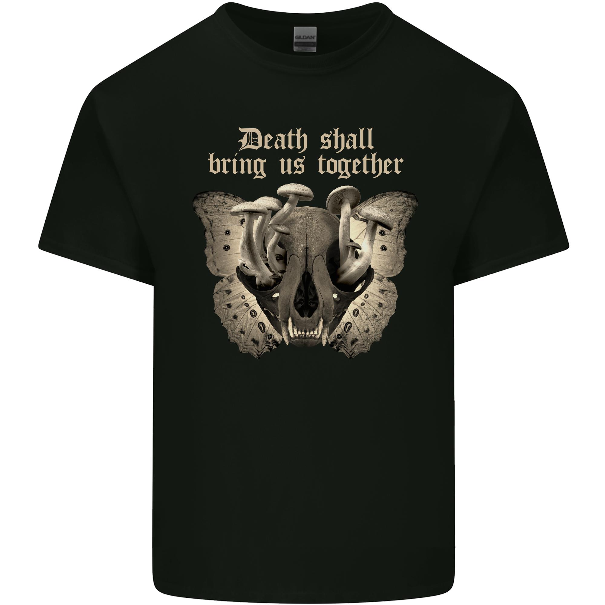 Death Together Butterfly Skull Mushrooms Unisexs Light Cotton TShirt S