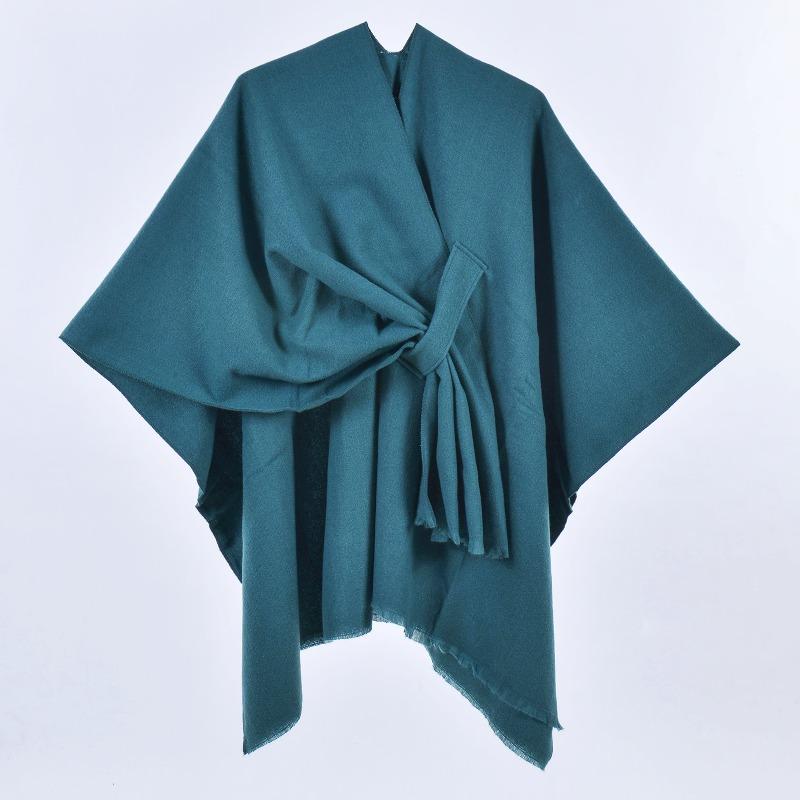 New Women's Spring Scarf Shawl Fashion Versatile Solid Color Four Seasons Imitation Cashmere Split Cape