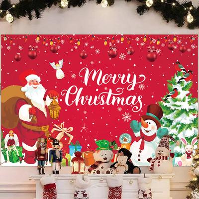 Natal vermelho pano de fundo decorações de natal para casa 2024 natal poliéster fundo ornamentos navidad natal ano novo presentes 2025