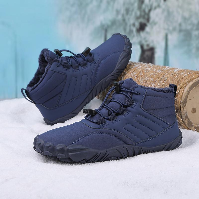 Outdoor High Top Men Cotton Shoes Warm Men Wide Barefoot Shoes Winter Ankle Boots with Fur Couple Non-slip Waterproof Snow Boots