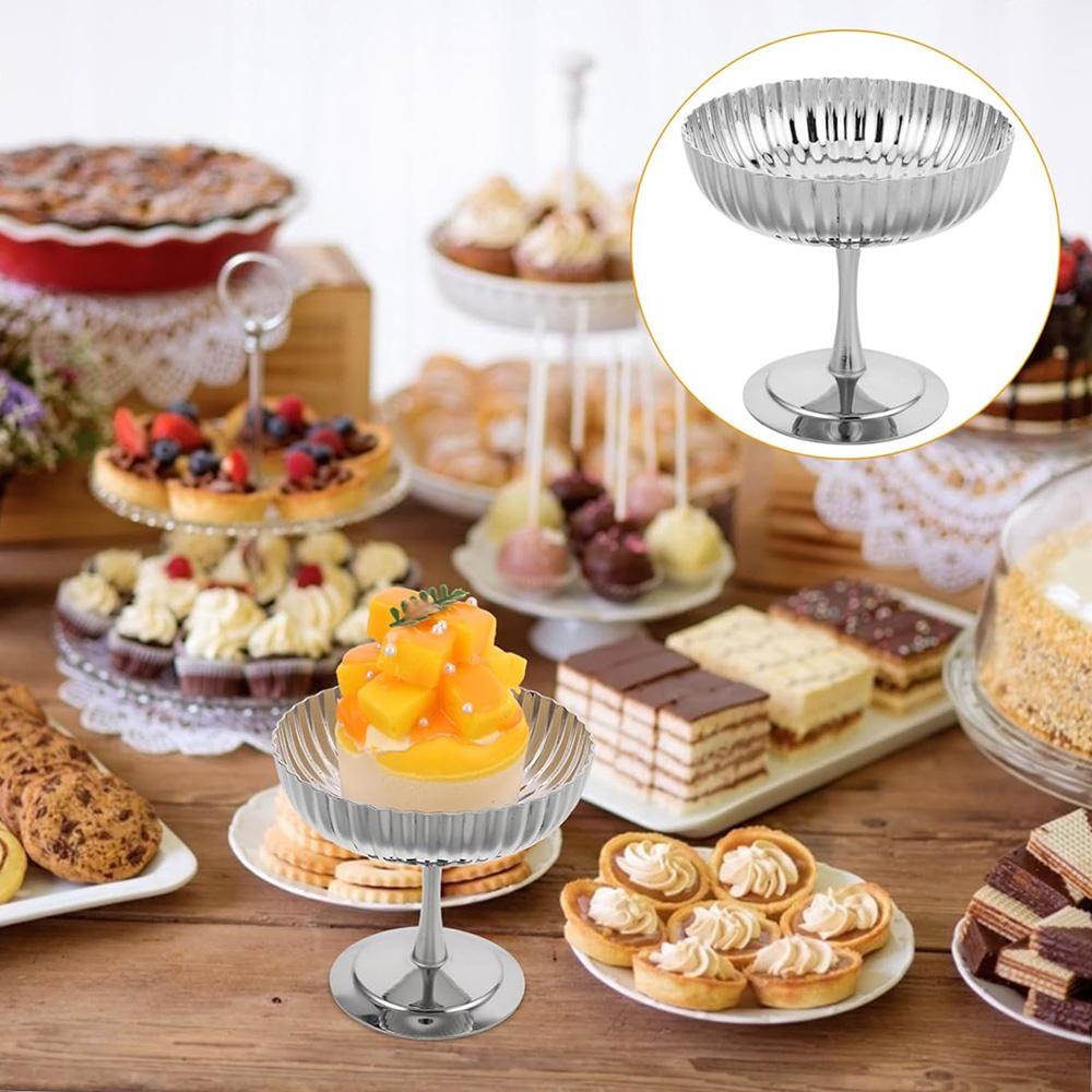 Stainless Steel Ice Cream Cup&bowl, Vertical Pattern - Rust Resistant and Reusable, Suitable for Snacks, Yogurt, Pudding, Salad