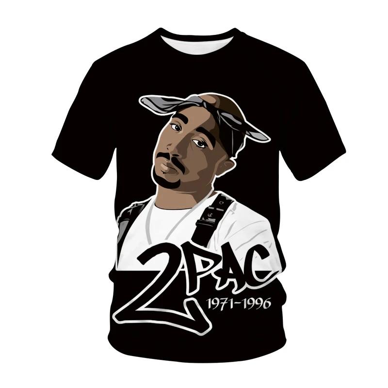 Rapper Tupac 2pac 3D Print Summer Fashion Men's T-shirt Clothing Casual Short Sleeve T-shirt for Cool Men Tops Tees Clothes