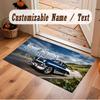Truck Car Theme Crystal Velvet Floor Rug Personalized Custom Name Text Warm Carpet Home Decoration