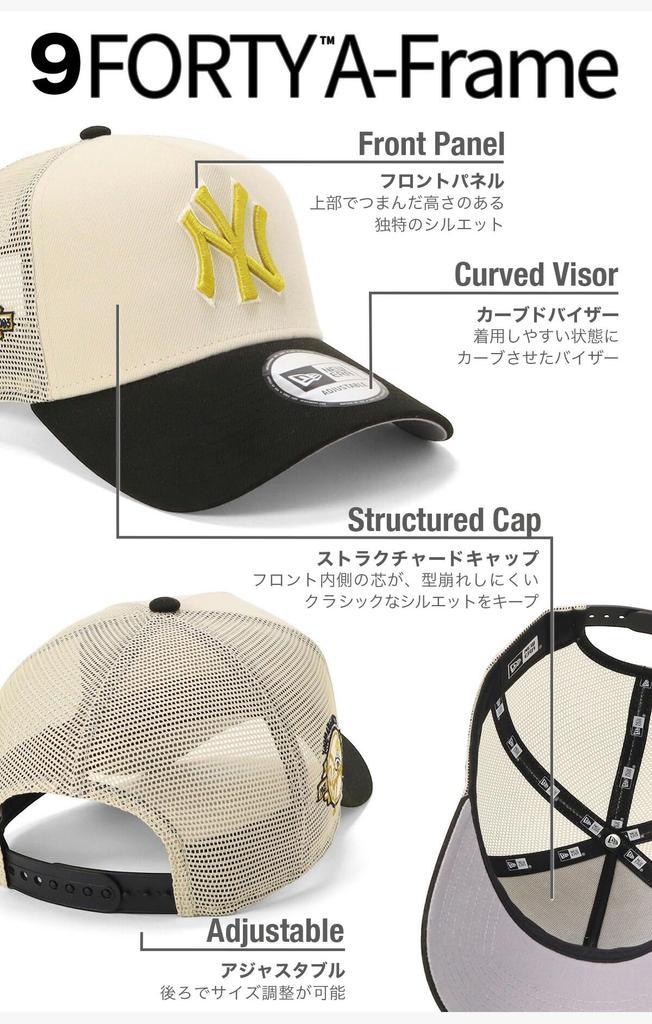New Era 9FORTY AFrame Trucker Mesh Cap 15171229 NER35C4666 NY White New Era Mesh Cap 9FORTYAFRAME MLB ONSPOTZ Special Edition SIDE PATCH 2Tone UNDER