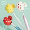 3pcs Mushroom-Design Toothbrush Cover with Dust Cap Brush Protective Cover Portable Plastic Clip for Home Travel Use Compact