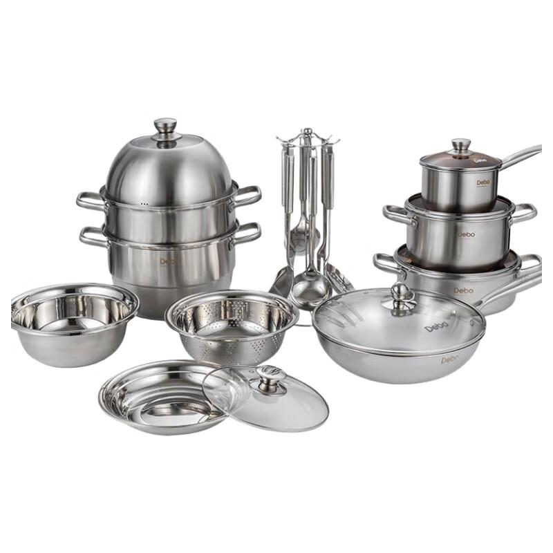 Debo Stainless Steel Cookware and Knife Set