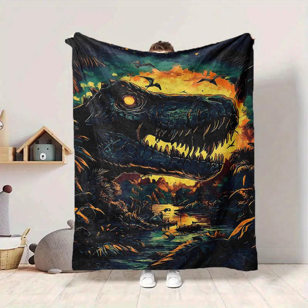 

1pc Dinosaur Blanket, Lightweight Flannel Blanket For Sofa, Bed, Travel, Camping, Living Room, Office, Couch, Chair234 130cmx150cm