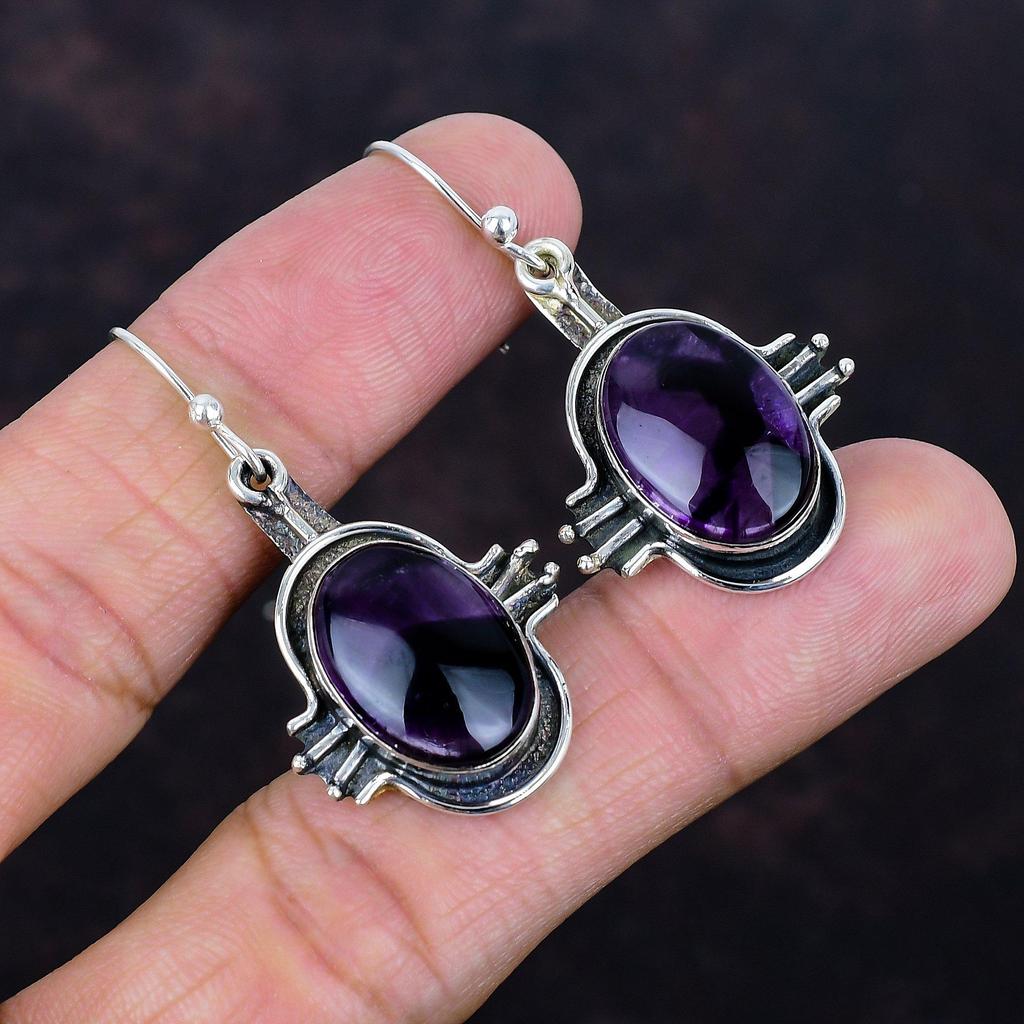 Star Amethyst Earrings 925 Sterling Silver Earring Handmade Antique Jewelry Top Quality Gemstone Earring Brand New Jewelry Engagement Gifts