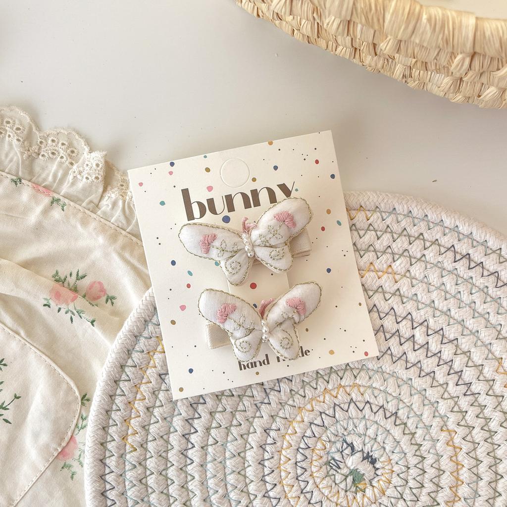 2 Stück/Los Kinder Schmetterling Haarspangen Handgemachte Stickerei Baby Mädchen Süße Haarspangen Haarspangen Haarklammern Haarschmuck Kopfschmuck