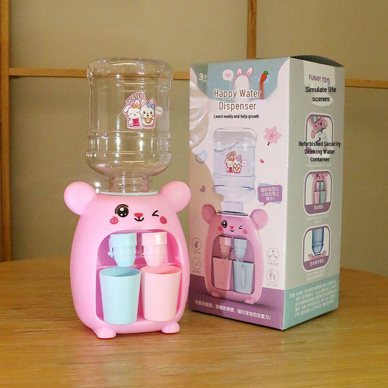 Children's Cartoon Mini Water Dispenser Toy with Dual Outlets for Juice and Beverages - Fun Simulation Machine