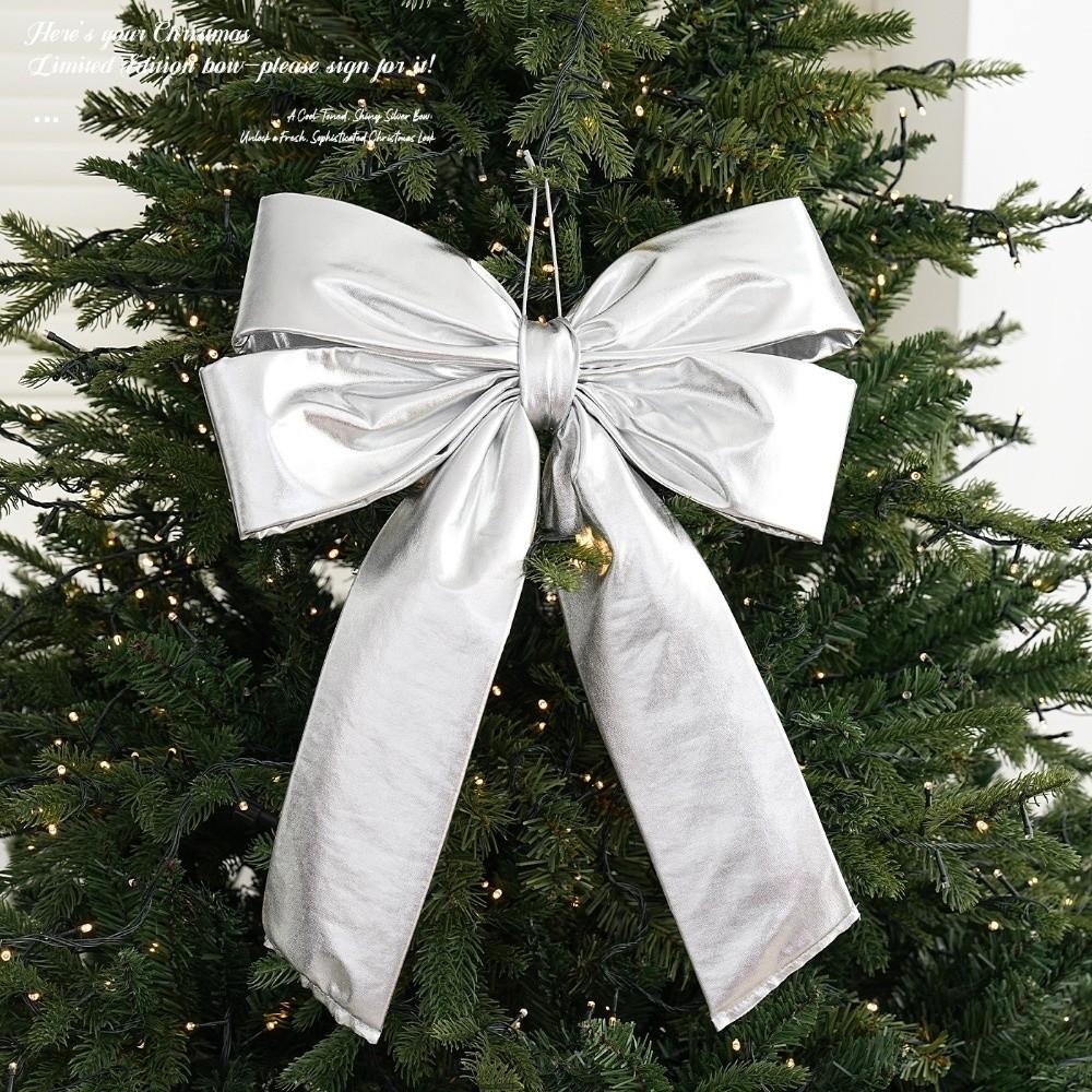 Bright Red Fabric Bow Ornament Large Bow Ornament New Plump Fill Bow  Xmas Tree Decoration