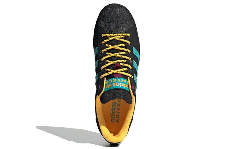 Men's Sneakers adidas Superstar Popped Color Core Black/Hi-Res Aqua/Solar Gold