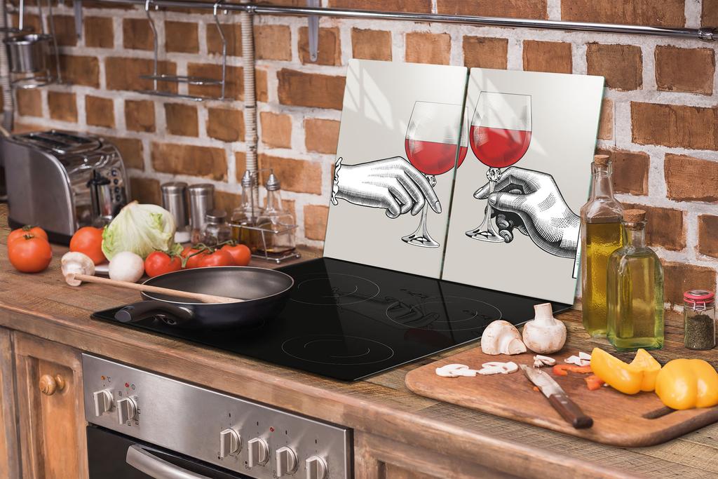 SZKLANA PŁYTA OCHRONNA DO KUCHNI 2x35x52 WINO